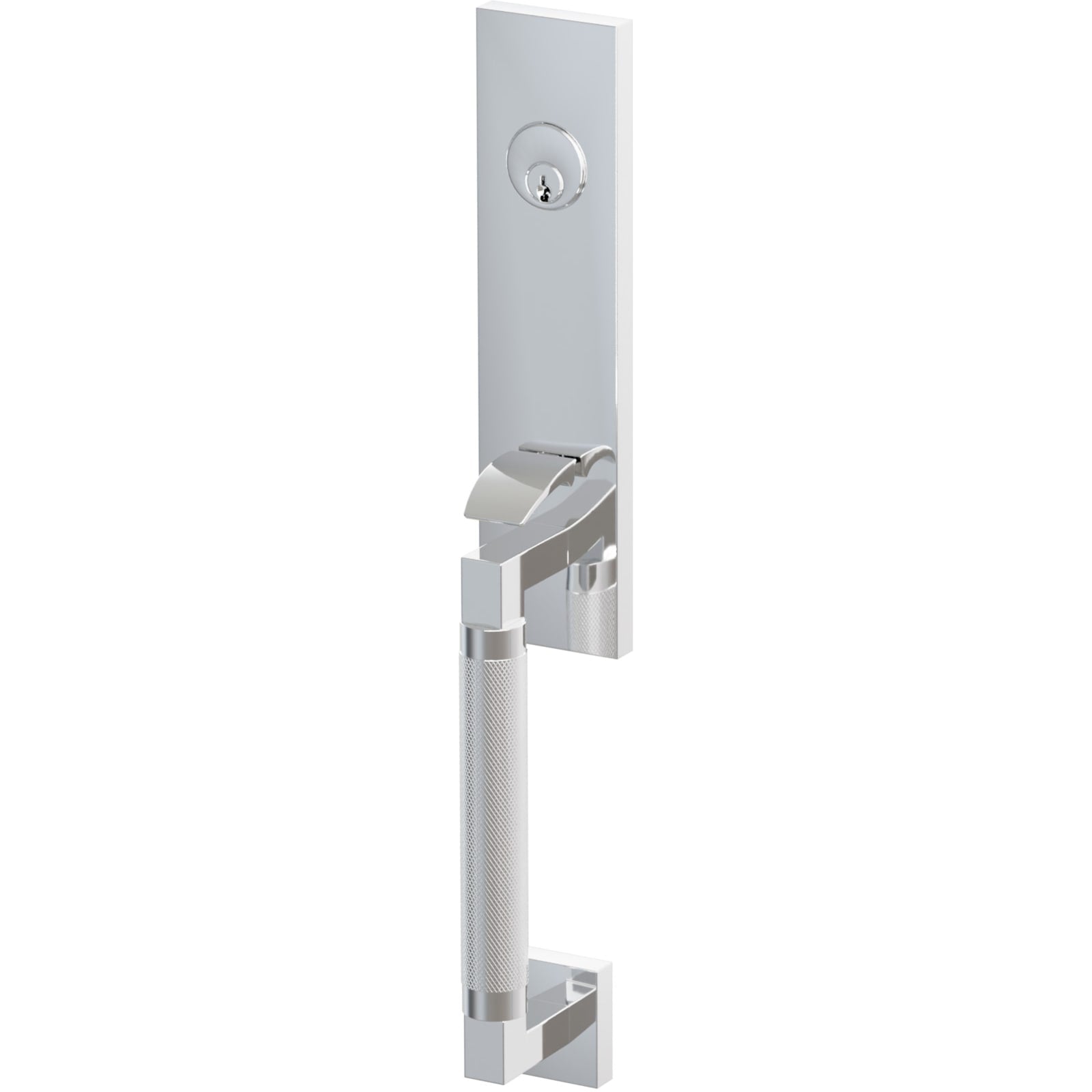 Emtek Juego de Entrada — Select Monolithic Tubular Knurled — Cromo Pulido
