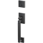 Emtek Juego de Entrada — Select Sectional Tubular Straight Knurled — Negro Mate