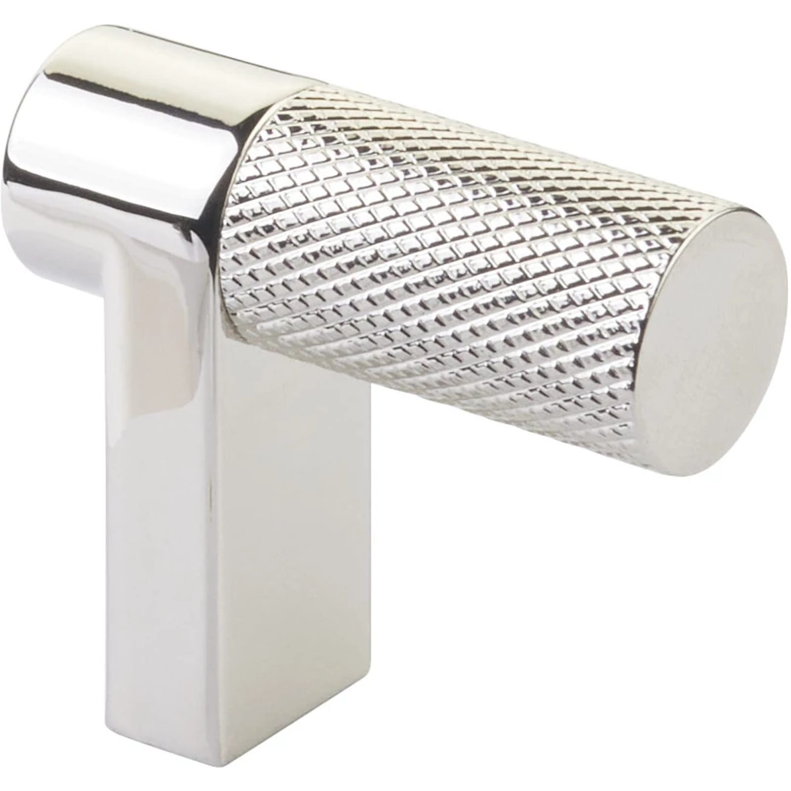 Emtek SELECT Jaladera de Dedo Rectangular Moleteada — Níquel Pulido