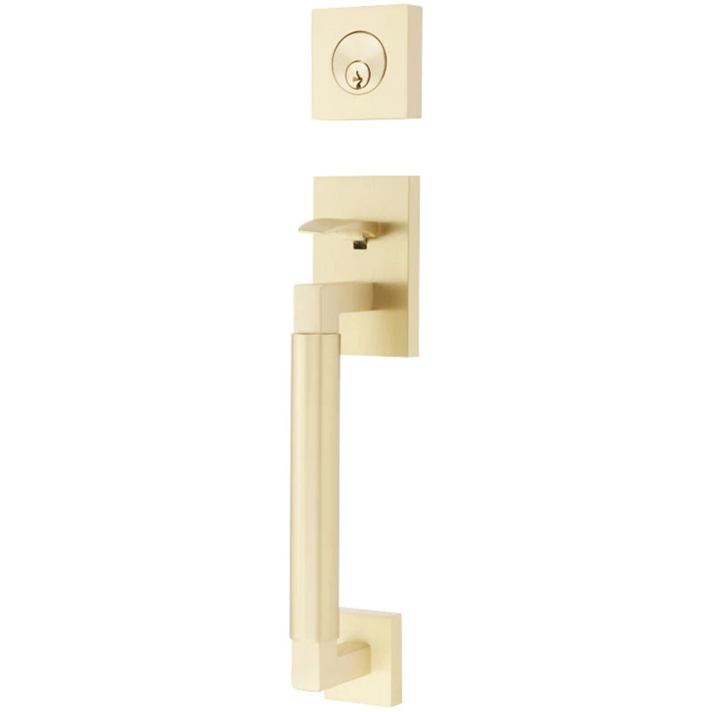 Emtek Juego de Entrada — Hercules Smooth Sectional — Latón Satinado