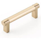 Emtek SELECT Jaladera Rectangular Lisa — Latón Satinado