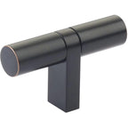 Emtek SELECT Perilla T Barra Lisa — Bronce Aceitado