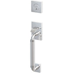 Emtek Juego de Entrada — Select Sectional Tubular Knurled_R-Bar Stem — Cromo Pulido