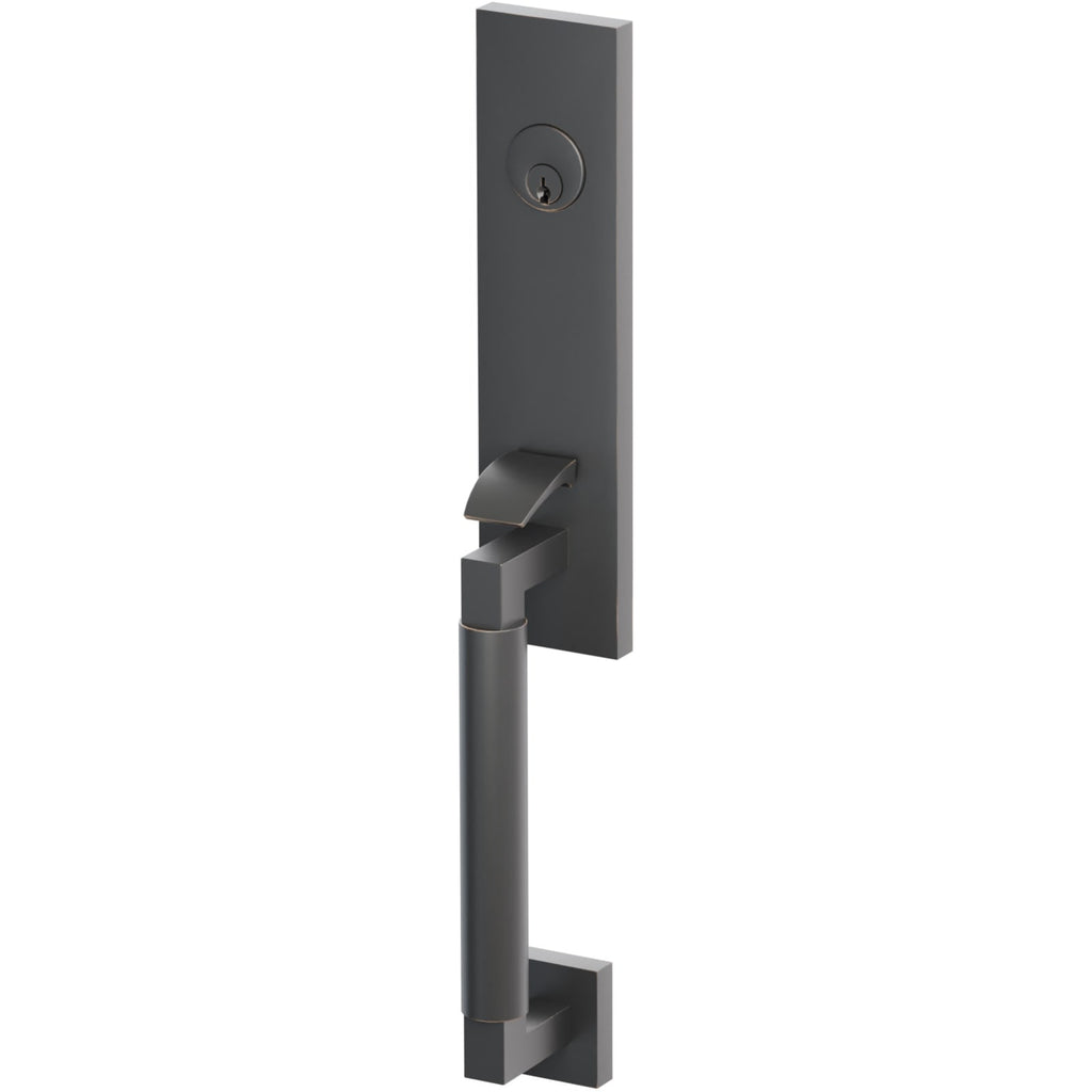 Emtek Juego de Entrada — Select Monolithic Tubular Smooth — Bronce Aceitado