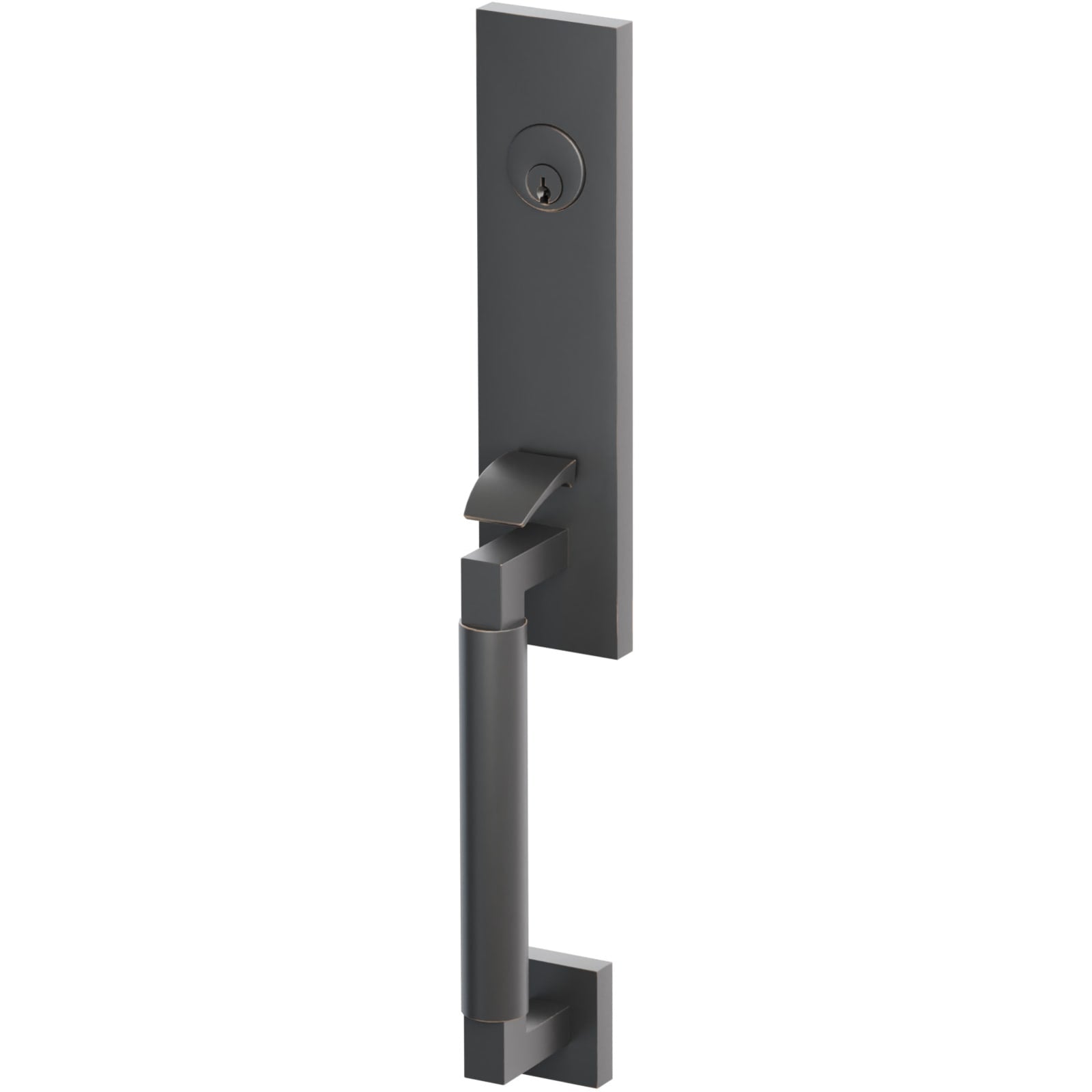 Emtek Juego de Entrada — Select Monolithic Tubular Smooth — Bronce Aceitado