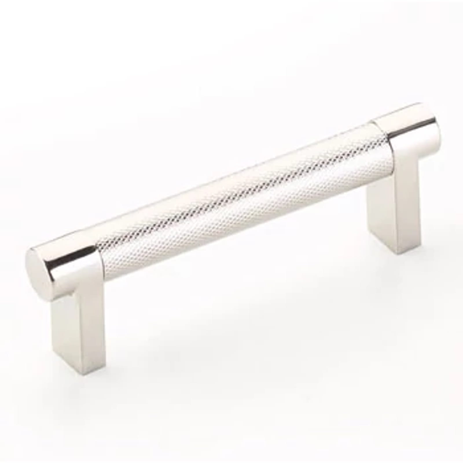 Emtek SELECT Jaladera Rectangular Moleteada — Níquel Pulido