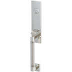 Emtek Juego de Entrada — Select Monolithic Tubular Knurled — Níquel Pulido