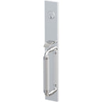 Emtek Juego de Entrada — Select Full Length Tubular Knurled_R-Bar Stem — Cromo Pulido