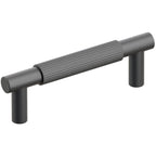 Emtek SELECT Jaladera Barra T Moleteada Recta — Negro Mate