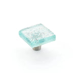Schaub Perilla Ice Pearl Aqua Note**** We de Vidrio Cuadrada, 1-1/2" diám.