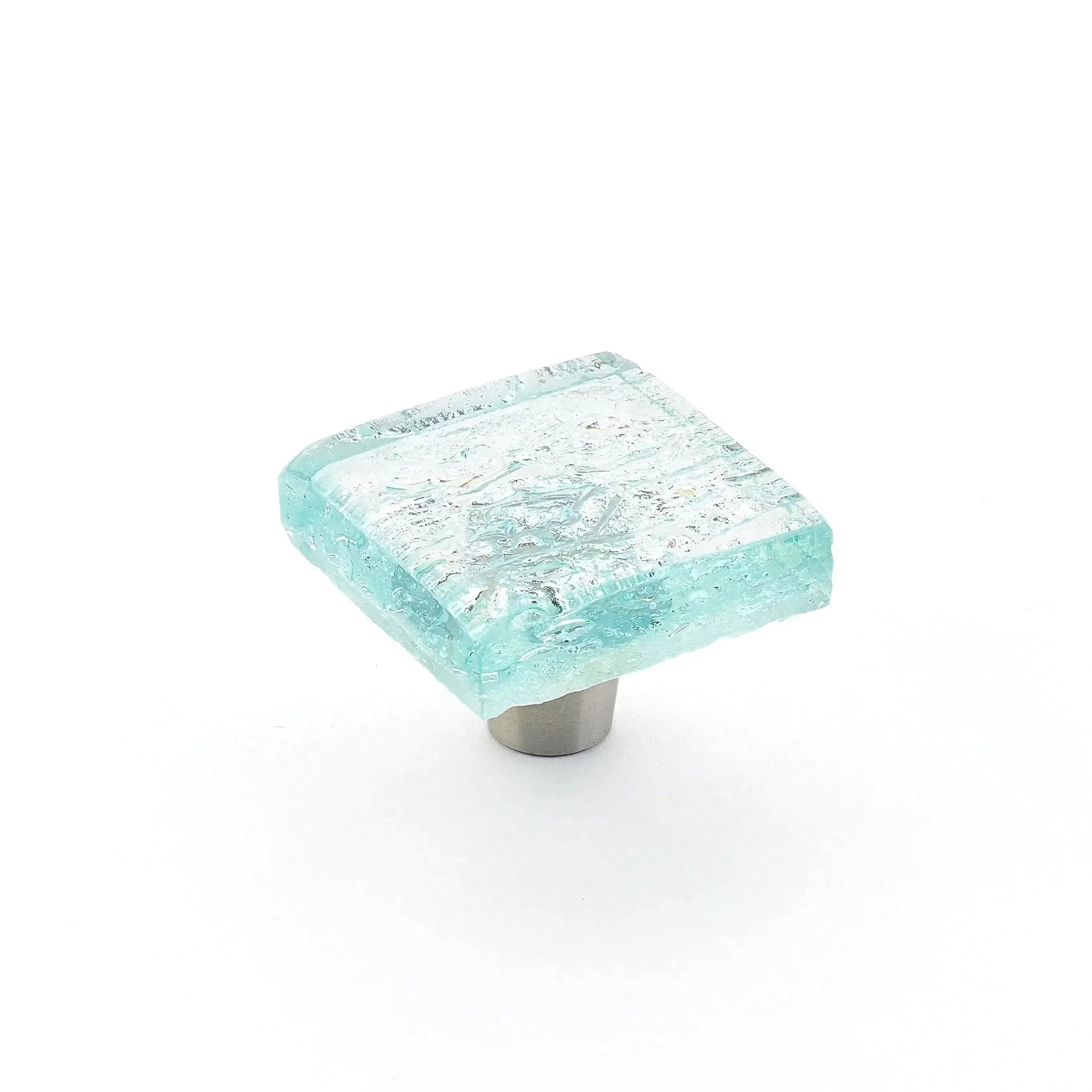 Schaub Perilla Ice Pearl Aqua Note**** We de Vidrio Cuadrada, 1-1/2" diám.