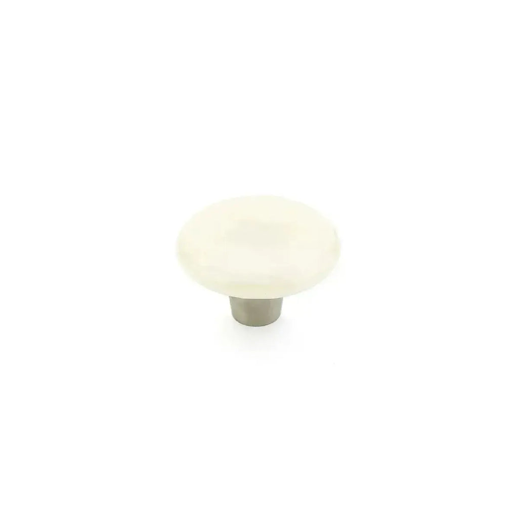 Schaub Perilla Fused Ivory Silk Stainless Steel Call de Vidrio Redonda, 1-1/2"