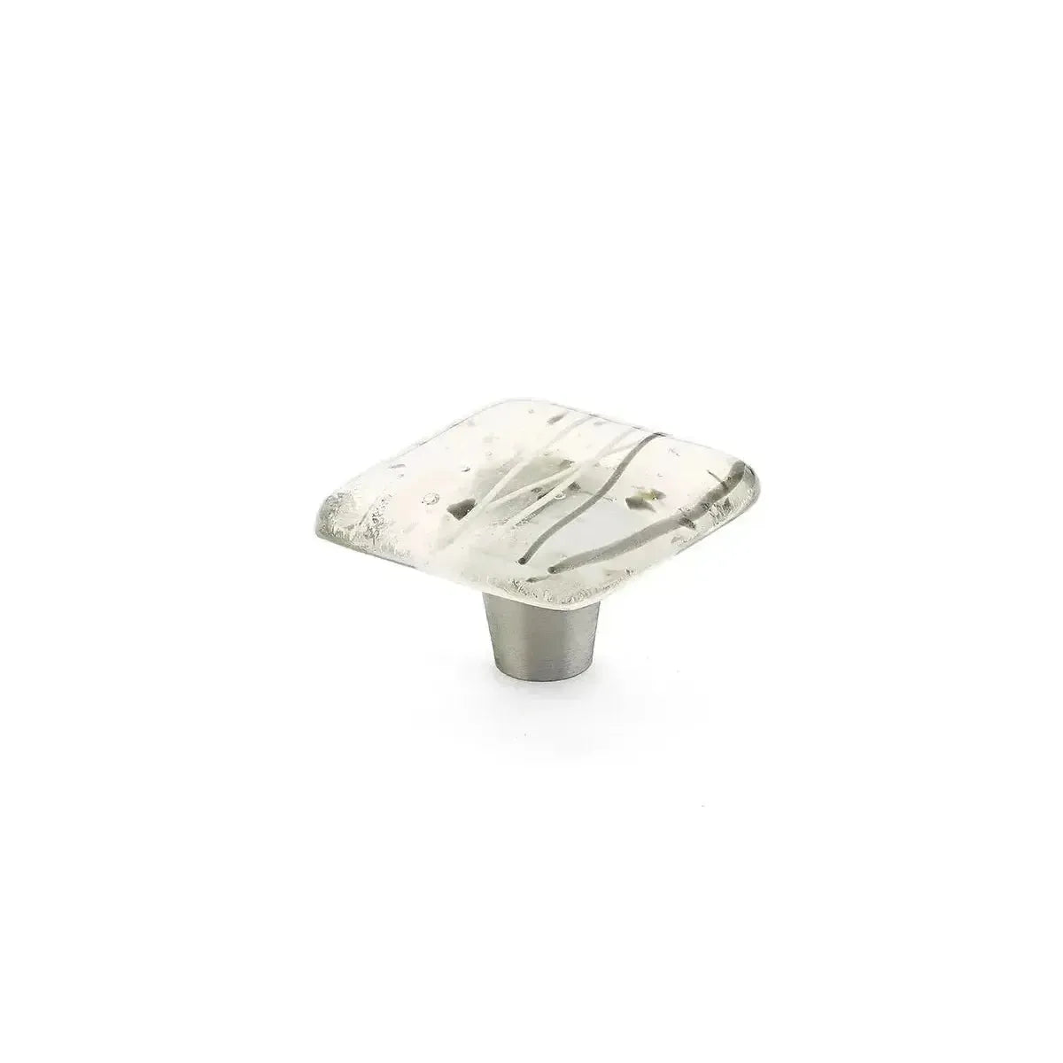 Schaub Perilla Fused Ivory Silk Stainless Steel Call de Vidrio Cuadrada, 1-1/2"