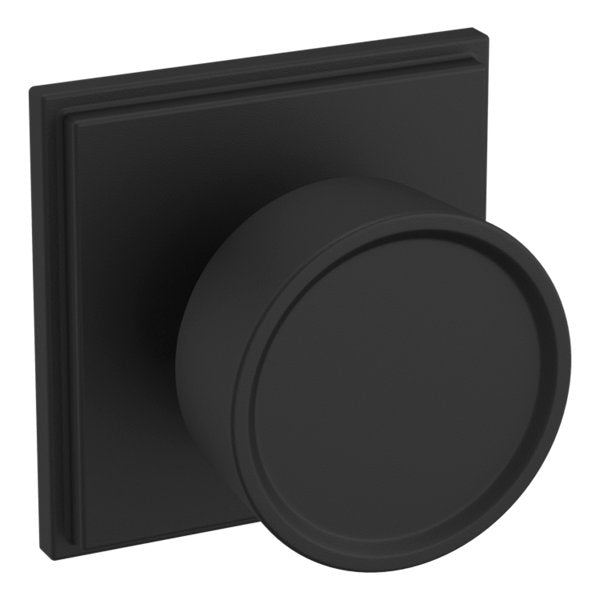 Baldwin Hardware Perilla K007 Hollywood Hills con Roseta R050 — Negro satinado — Dummy completo