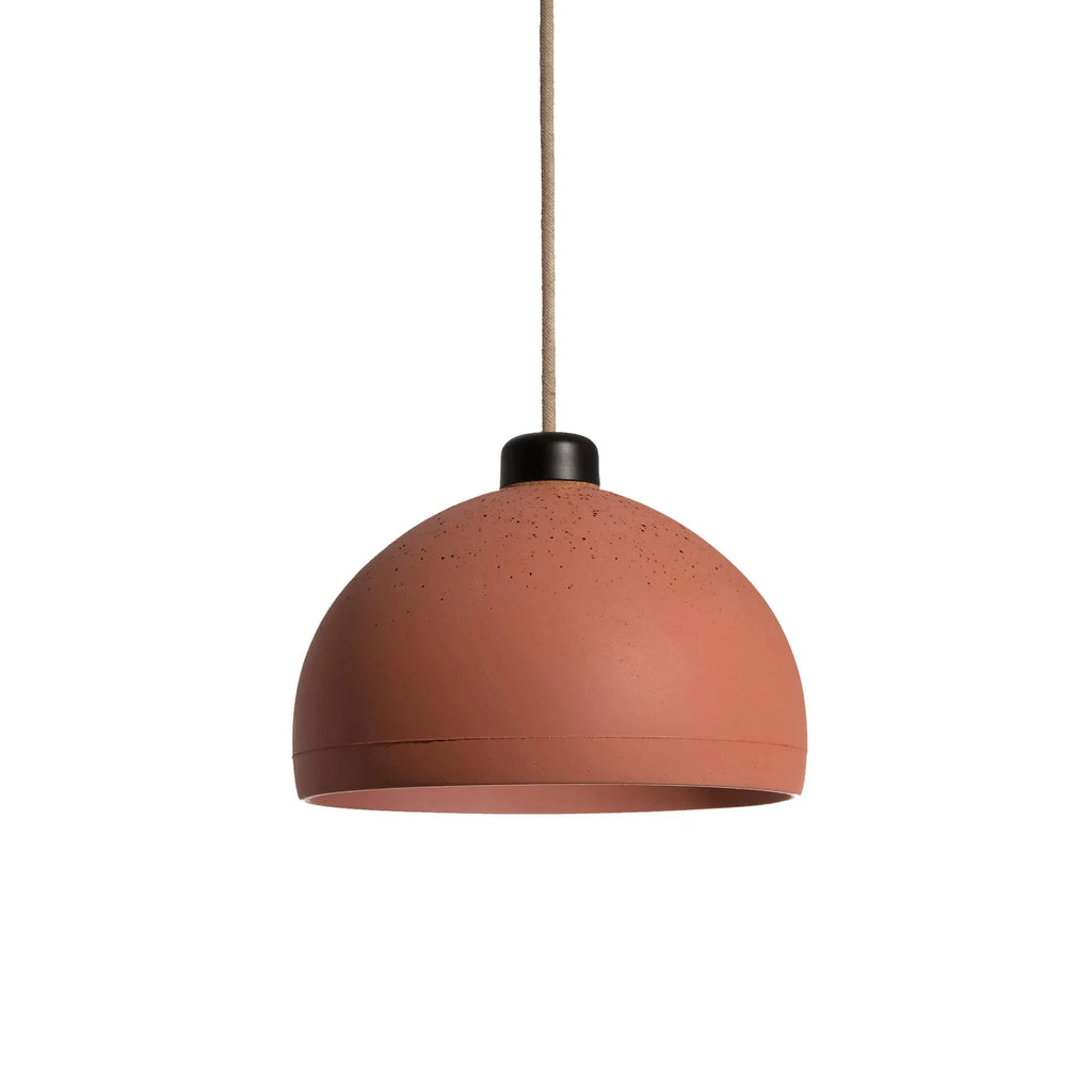 lámpara colgante de concreto color arcilla canope negro