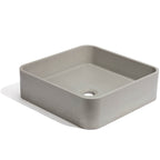 Lavabo de concreto cuadrado en color gris natural