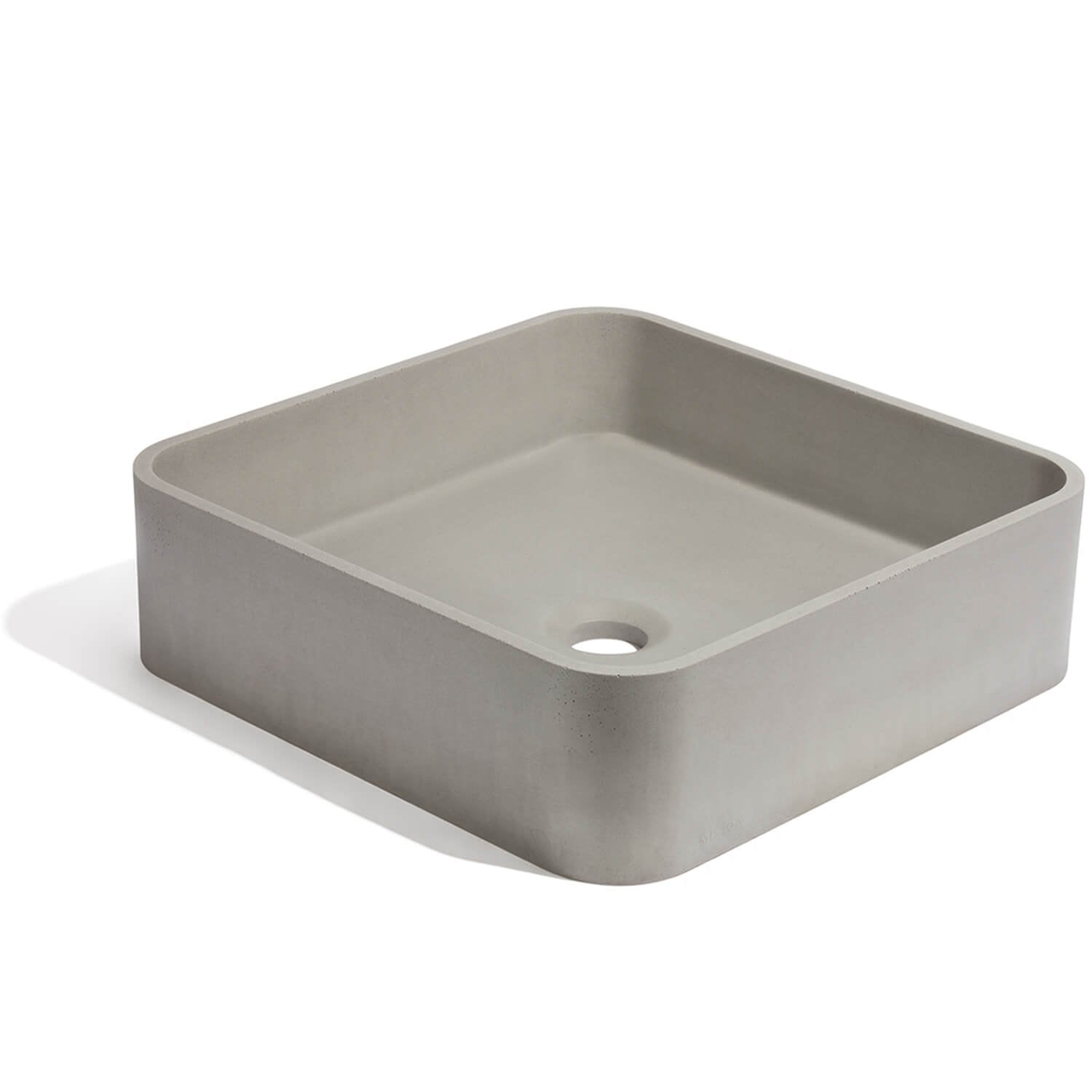 Lavabo de concreto cuadrado en color gris natural