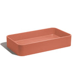 Lavabo de concreto rectangular marca Mistoa en color arcilla