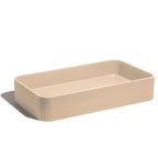 Lavabo de concreto rectangular marca Mistoa en color durazno