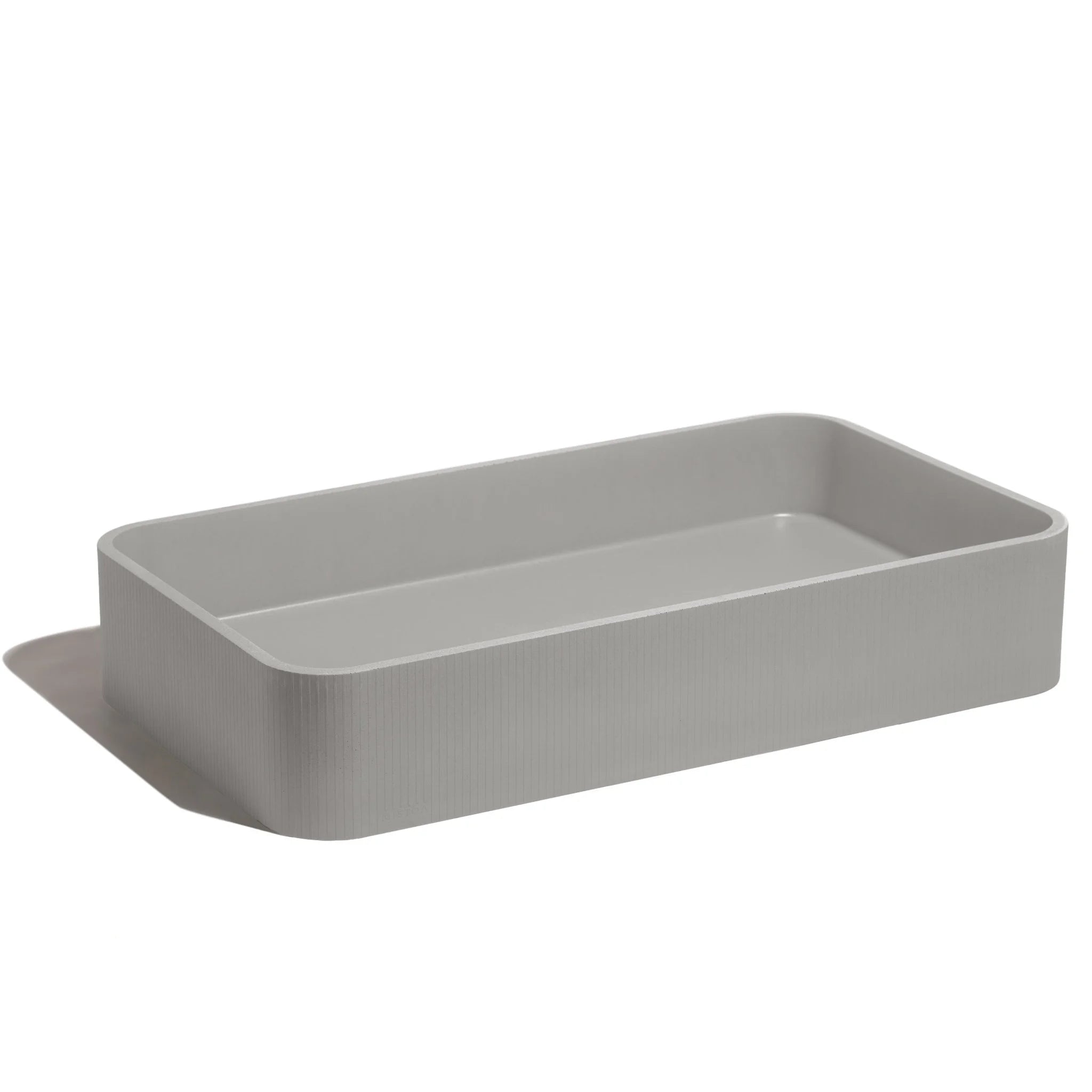 Lavabo de concreto rectangular marca Mistoa en color gris