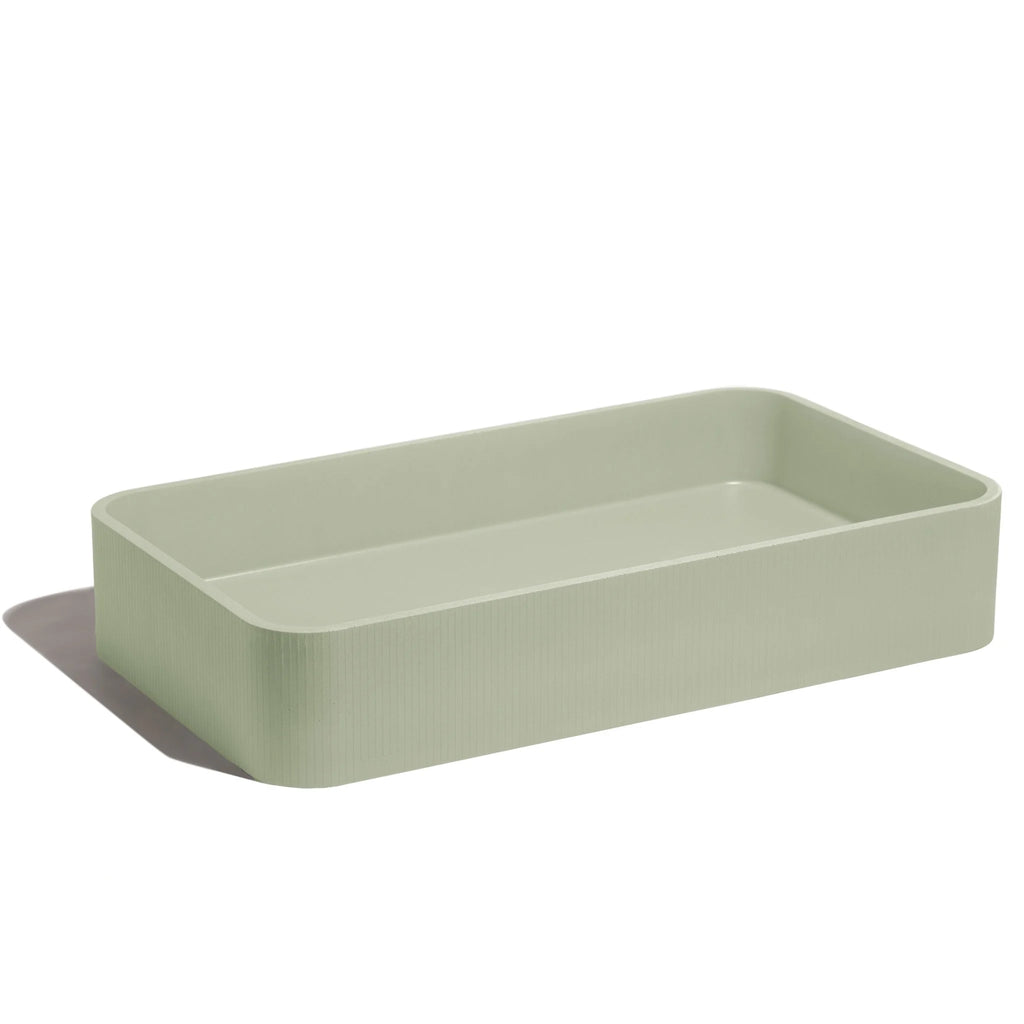 Lavabo de concreto rectangular  marca Mistoa en color menta
