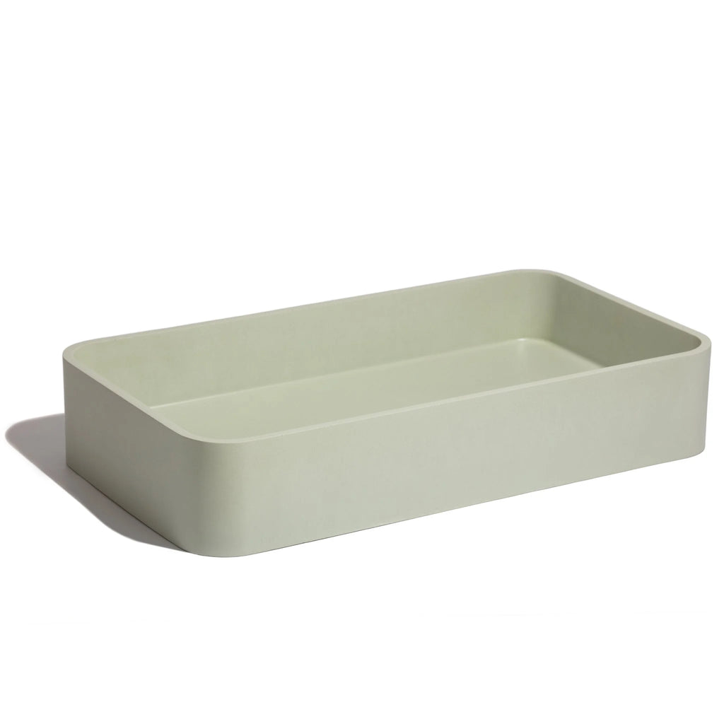 Lavabo de concreto rectangular marca Mistoa en color menta