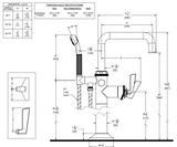 Llenador de bañera Steampunk de un orificio y montaje en el suelo - Caño bajo Quad