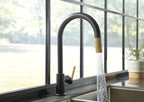 Grifo de cocina extraíble SmartTouch® con tubo arqueado y manija moleteada - LITZE®