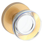 Baldwin Hardware Reserve Perilla Contemporary Crystal — Latón satinado Lifetime — Contemporary Round — Paso