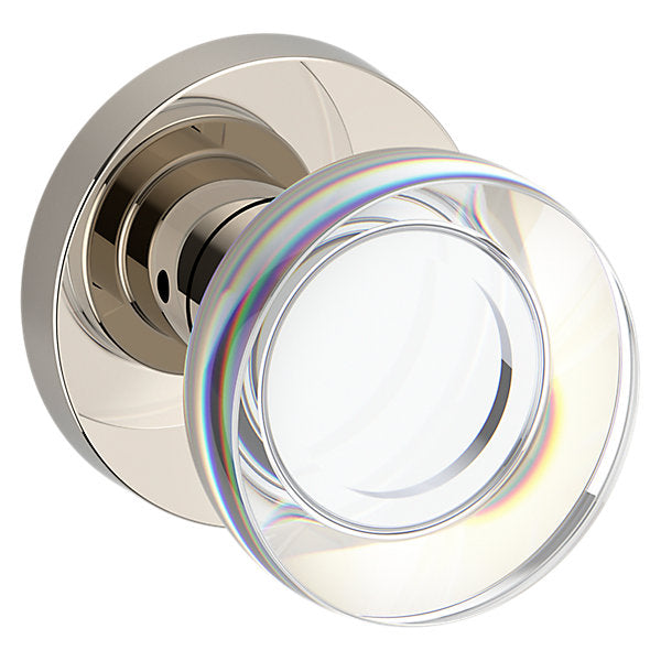 Baldwin Hardware Reserve Perilla Contemporary Crystal — Níquel pulido Lifetime — Contemporary Round — Paso