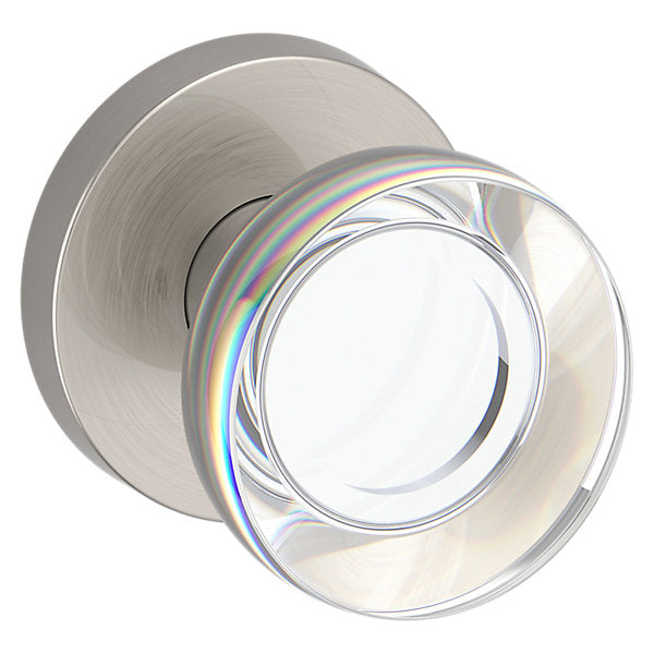 Baldwin Hardware Reserve Perilla Contemporary Crystal — Níquel satinado — Contemporary Round — Paso
