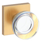 Baldwin Hardware Reserve Perilla Contemporary Crystal — Latón satinado Lifetime — Contemporary Square — Paso