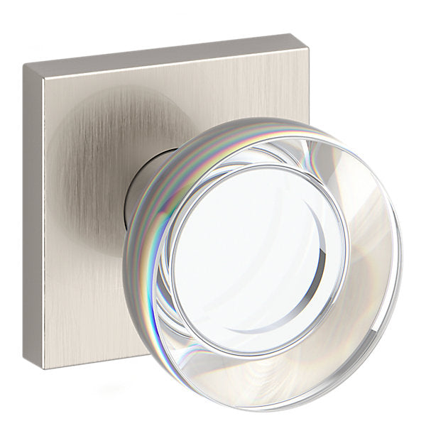 Baldwin Hardware Reserve Perilla Contemporary Crystal — Níquel satinado — Contemporary Square — Paso