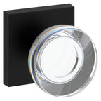 Baldwin Hardware Reserve Perilla Contemporary Crystal — Negro satinado — Contemporary Square — Paso