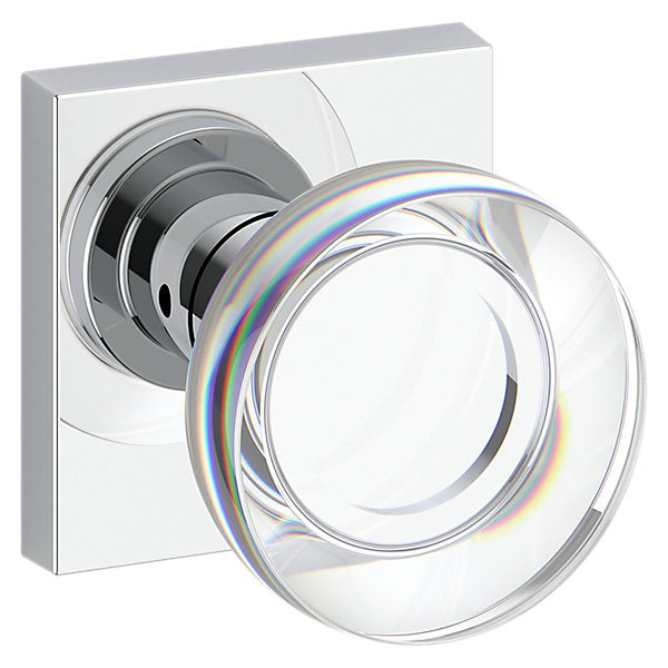 Baldwin Hardware Reserve Perilla Contemporary Crystal — Cromo pulido — Contemporary Square — Paso