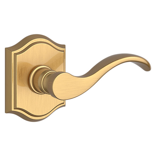 Baldwin Hardware Reserve Manija Curve — Latón satinado Lifetime — Traditional Arch — Paso