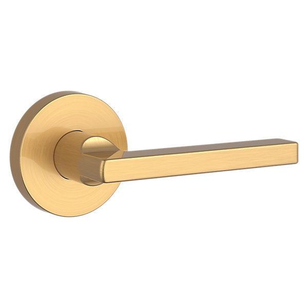 Baldwin Hardware Reserve Manija Square — Latón satinado Lifetime — Contemporary Round — Paso