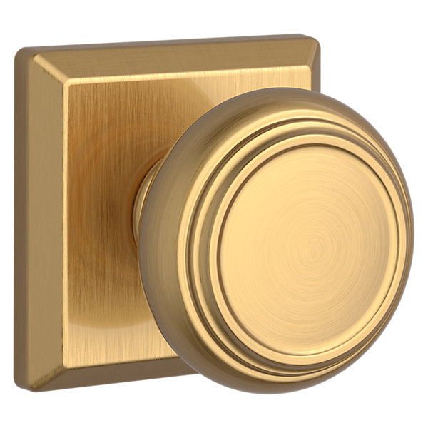 Baldwin Hardware Reserve Perilla Traditional — Latón satinado Lifetime — Traditional Square — Paso