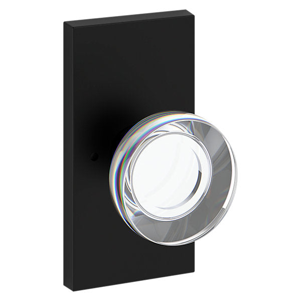 Baldwin Hardware Reserve Perilla Contemporary Crystal — Negro satinado — Contemporary 5 — Privacidad