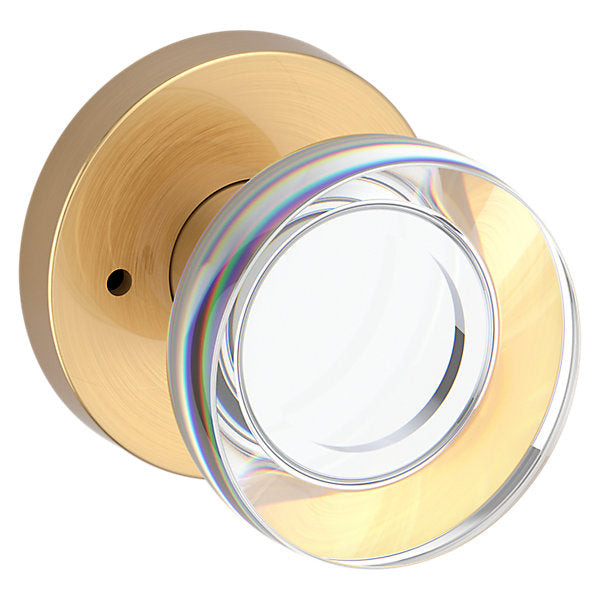 Baldwin Hardware Reserve Perilla Contemporary Crystal — Latón satinado Lifetime — Contemporary Round — Privacidad