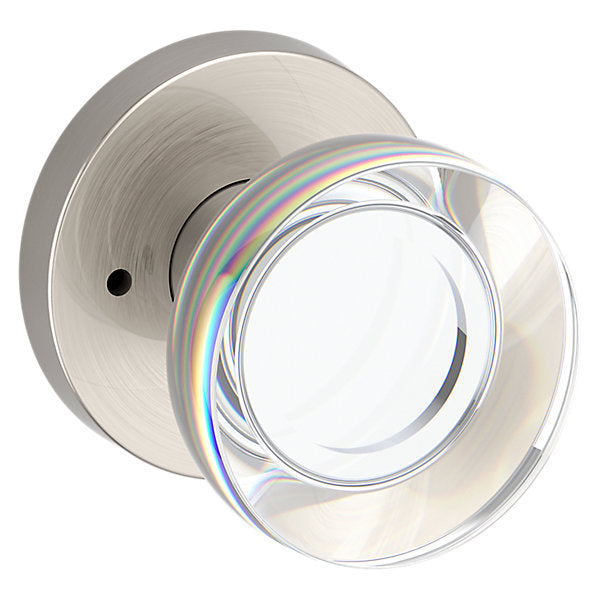Baldwin Hardware Reserve Perilla Contemporary Crystal — Níquel satinado — Contemporary Round — Privacidad