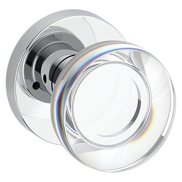 Baldwin Hardware Reserve Perilla Contemporary Crystal — Cromo pulido — Contemporary Round — Privacidad