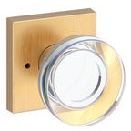 Baldwin Hardware Reserve Perilla Contemporary Crystal — Latón satinado Lifetime — Contemporary Square — Privacidad