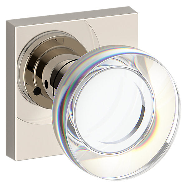 Baldwin Hardware Reserve Perilla Contemporary Crystal — Níquel pulido Lifetime — Contemporary Square — Privacidad