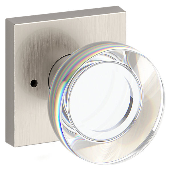 Baldwin Hardware Reserve Perilla Contemporary Crystal — Níquel satinado — Contemporary Square — Privacidad