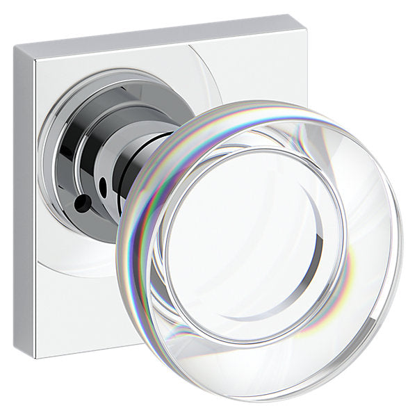 Baldwin Hardware Reserve Perilla Contemporary Crystal — Cromo pulido — Contemporary Square — Privacidad