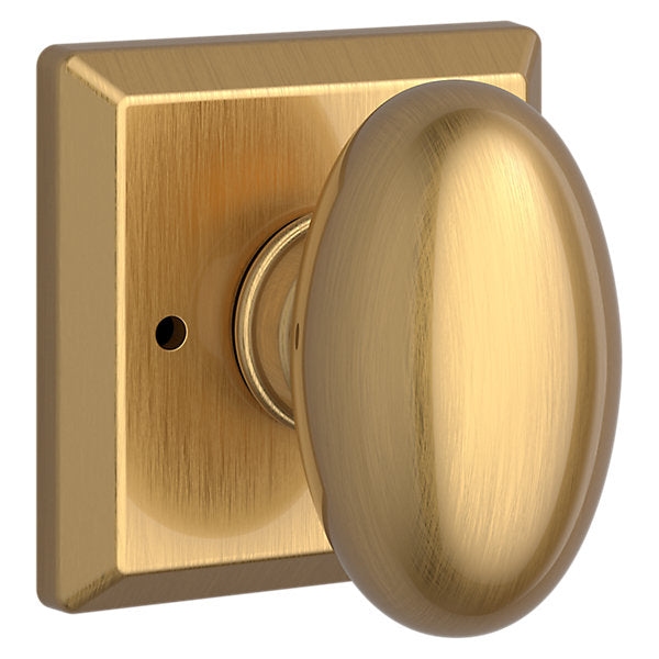 Baldwin Hardware Reserve Perilla Ellipse — Latón satinado Lifetime — Traditional Square — Privacidad