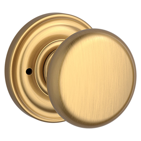 Baldwin Hardware Reserve Perilla Round — Latón satinado Lifetime — Traditional Round — Privacidad