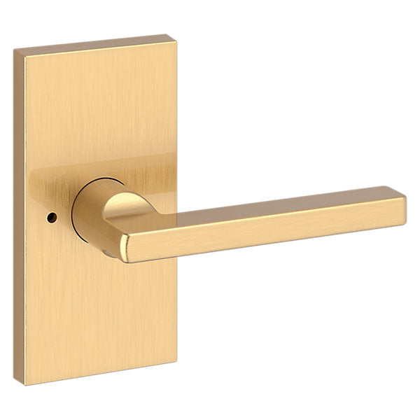 Baldwin Hardware Reserve Manija Square — Latón satinado Lifetime — Contemporary 5 — Privacidad