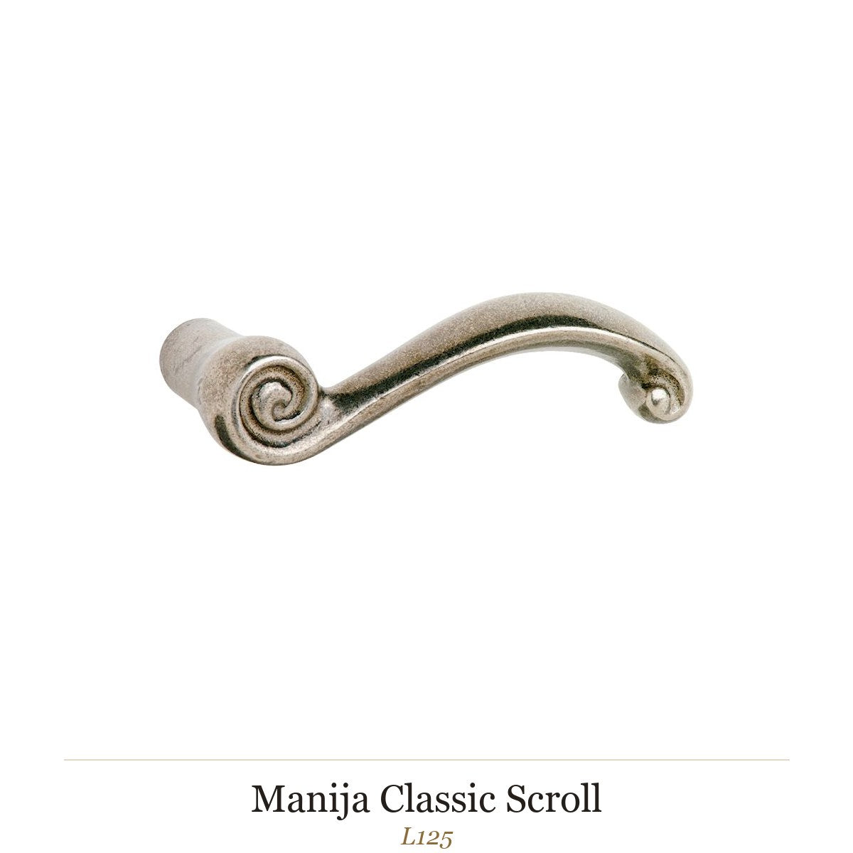 Manija Classic Scroll — Rocky Mountain Hardware bronce macizo